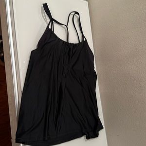 Black sports bra with attached loose top